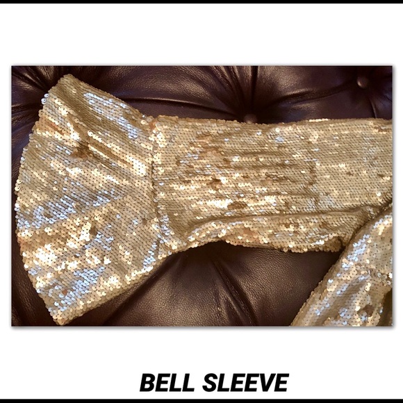 GOLD MATTE SEQUIN WITH A TOUCH OF BOHO - Picture 6 of 8